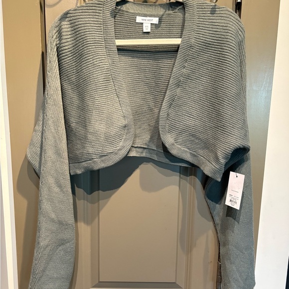 💙Nine West Light Olive Women's Knit Shrug - Picture 1 of 4